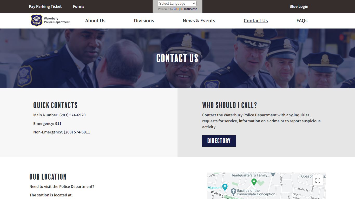 Contact Waterbury Police Department | City of Waterbury CT